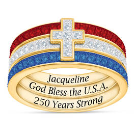 God Bless the USA Stackable Ring Set 12366 0011 a main