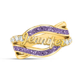 Golden Swirl Birthstone Ring 12672 0010 b february