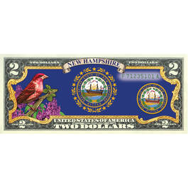 State Bird and Flower Enhanced $2 Bill Collection 11346 0026 a NewHampshire