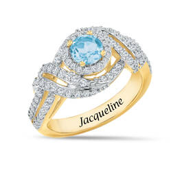 Personalized Genuine Birthstone Swirl Ring 10904 0014 c march