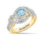 Personalized Genuine Birthstone Swirl Ring 10904 0014 c march