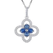 True Blue Sapphire and Diamond 14kt Gold Pendant 12033 0014 a main