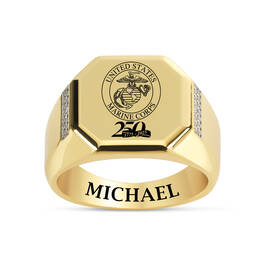 The Personalized US Marines Commemorative Diamond Set 12624 0035 b ring