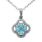 Sky Blue Topaz Diamond Cluster Pendant Earring Set 11142 0352 a main