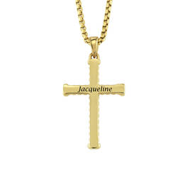 Personalized Enduring Faith Cross Pendant with Free Matching Chain 12898 0018 d back