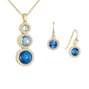 The I Love You Ocean Blue Pendant with FREE Matching Earrings 12893 0013 b set