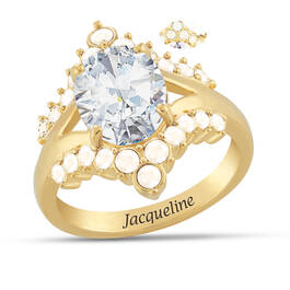 Personalized Birthstone Tiara Ring 10729 0017 j october