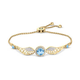 Personalized Angel Wing Birthstone Bracelet by Michael OConnor 12244 0019 c march