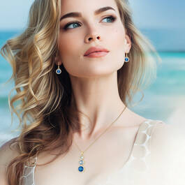 The I Love You Ocean Blue Pendant with FREE Matching Earrings 12893 0013 m model