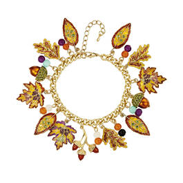 Autumn Leaves Crystal Charm Bracelet 12044 0011 a main