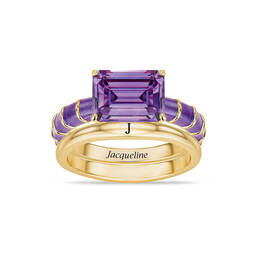 Born to Shine Birthstone Ring with Free Personalized Accent Band 12671 0011 b february