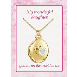 You Mean the World to Me Daughter Diamond Locket Pendant 10216 0017 e poem