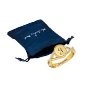 Personalized Diamond Signet Ring 11705 0013 g gift pouch