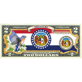 State Bird and Flower Enhanced $2 Bill Collection 11346 0026 a Missouri