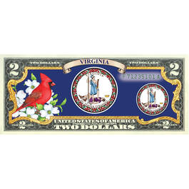 State Bird and Flower Enhanced $2 Bill Collection 11346 0026 a Virginia