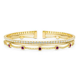 Personalized Luxe Birthstone Cuff 11997 0010 b february