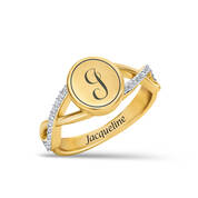 Personalized Diamond Signet Ring 11705 0013 a main