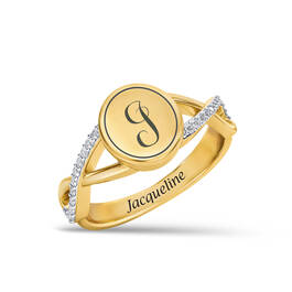 Personalized Diamond Signet Ring 11705 0013 a main