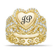 Personalized Heart of Gold Stackable Three Ring Set 12211 0018 a main