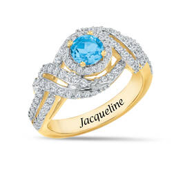 Personalized Genuine Birthstone Swirl Ring 10904 0014 l december