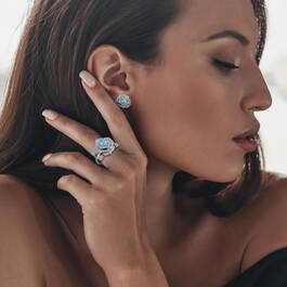 Personalized Love Blossom Ring with FREE Matching Earrings 12226 0011 l model