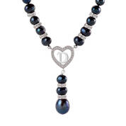 Black Pearl Initial Necklace 11565 0012 b inital