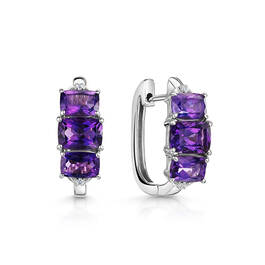 amethyst royal valour earrings UK ARVE a main