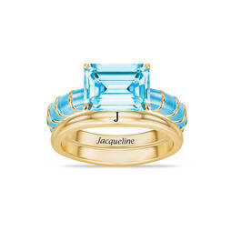Born to Shine Birthstone Ring with Free Personalized Accent Band 12671 0011 c march