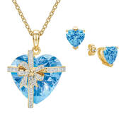 Pers My Heart Yours Birthstone Diamond Pendant with FREE Matching Earrings 12344 0018 b march