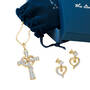 Heart of Faith Personalized Diamond Cross Pendant with FREE Matching Earrings 12242 0011 g displayboxpouch