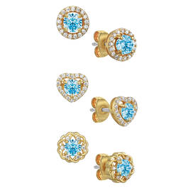 Genuine Birthstone Earring Set 12496 0014 f march