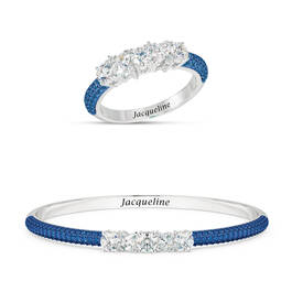 Brilliant Birthstone Bangle with Free Matching Ring 12683 0017 i september