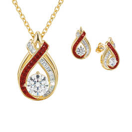 Birthstone Swirl Pendant with Free Matching Earrings 12210 0019 g july