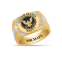 The Personalized Diamond Apex US Navy Ring 12934 0022 a main