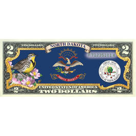 State Bird and Flower Enhanced $2 Bill Collection 11346 0026 a NorthDakota