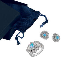 Personalized Love Blossom Ring with FREE Matching Earrings 12226 0011 g giftpouchbox