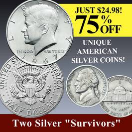 Jefferson Wartime Silver Nickel Kennedy Half Dollar 3235 1389 a main