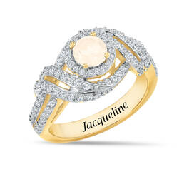 Personalized Genuine Birthstone Swirl Ring 10904 0014 j october