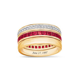 Personalized Forever Ruby Red and Diamond Anniversary Ring 11248 0017 a main