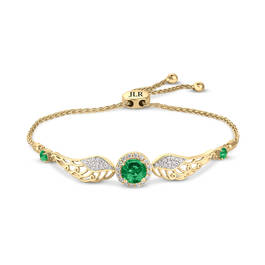 Personalized Angel Wing Birthstone Bracelet by Michael OConnor 12244 0019 e may