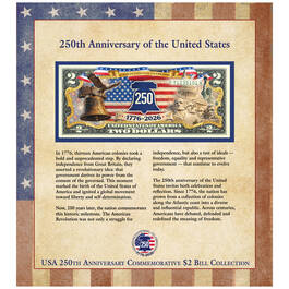 The USA 250th Anniversary Commemorative $2 Bill Collection 12899 0025 b panel
