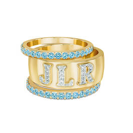 Brilliant Trio Birthstone Diamond Ring Set 12595 0014 c march