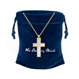 Lords Prayer Diamond Cross Pendant 10351 0012 g gift pouch