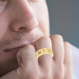 Personalized Birthstone Initials Ring 11010 0013 m model