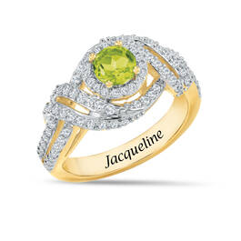 Personalized Genuine Birthstone Swirl Ring 10904 0014 h august