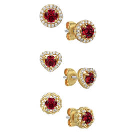Genuine Birthstone Earring Set 12496 0014 d january