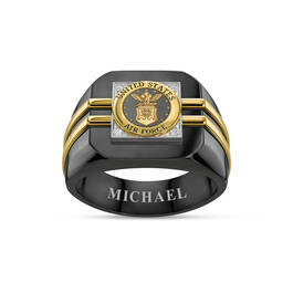 Distinction US Air Force Ring and FREE Deluxe Wooden Box 6670 0113 b ring