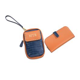 Personalized Blue Croc Phone Bag with Detachable Wallet 13116 0012 b main