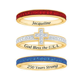 God Bless the USA Stackable Ring Set 12366 0011 b separated