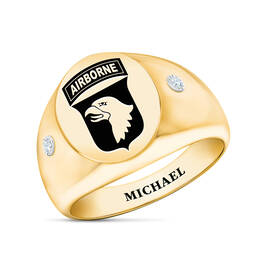 Personalized Army Unit Insignia Diamond Ring 12272 0089 a main